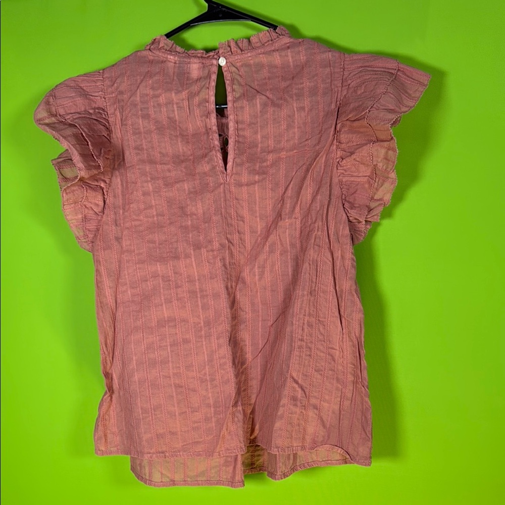 Universal Thread Orange Ruffled Short Sleeve Blou… - image 6